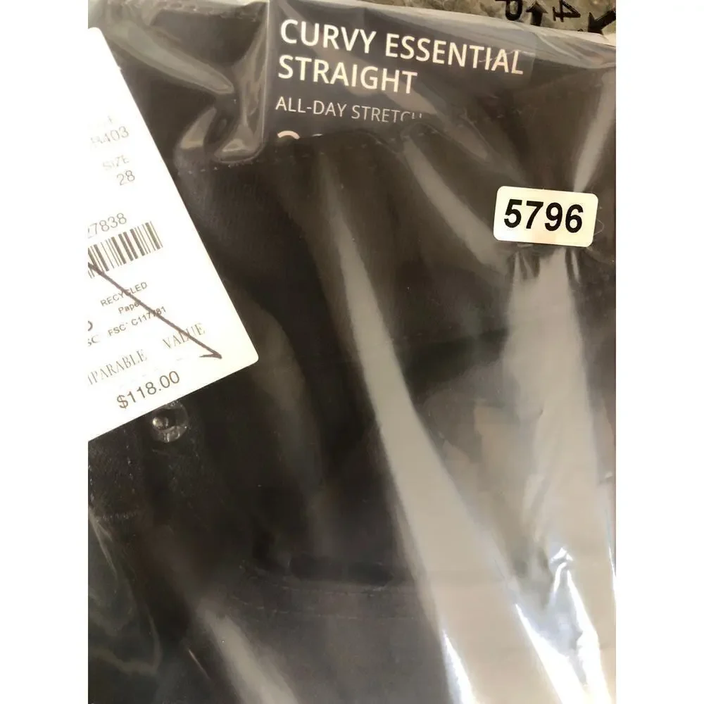 J. Crew Factory Curvy Essential Jeans Straight Leg All-Day Stretch Black NWT 28